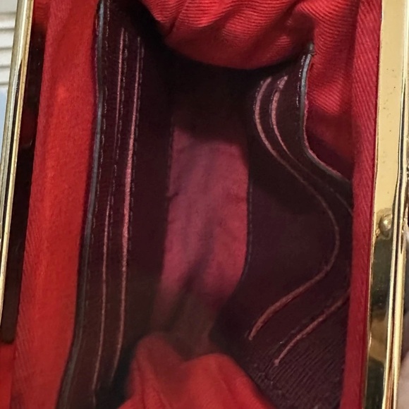 Dooney & Bourke Red Clutch with Gold Accents - Picture 6 of 6